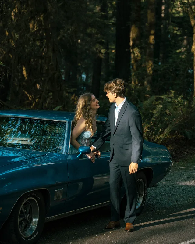 Formal session photographed at Point Defiance Park, Tacoma, 2025-04-29.